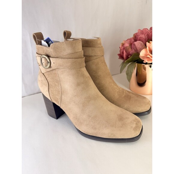 Sonoma Shoes - NEW Sonoma Sonja Suede Booties Women's 7.5 M Side Zip Ankle Heeled Shoes